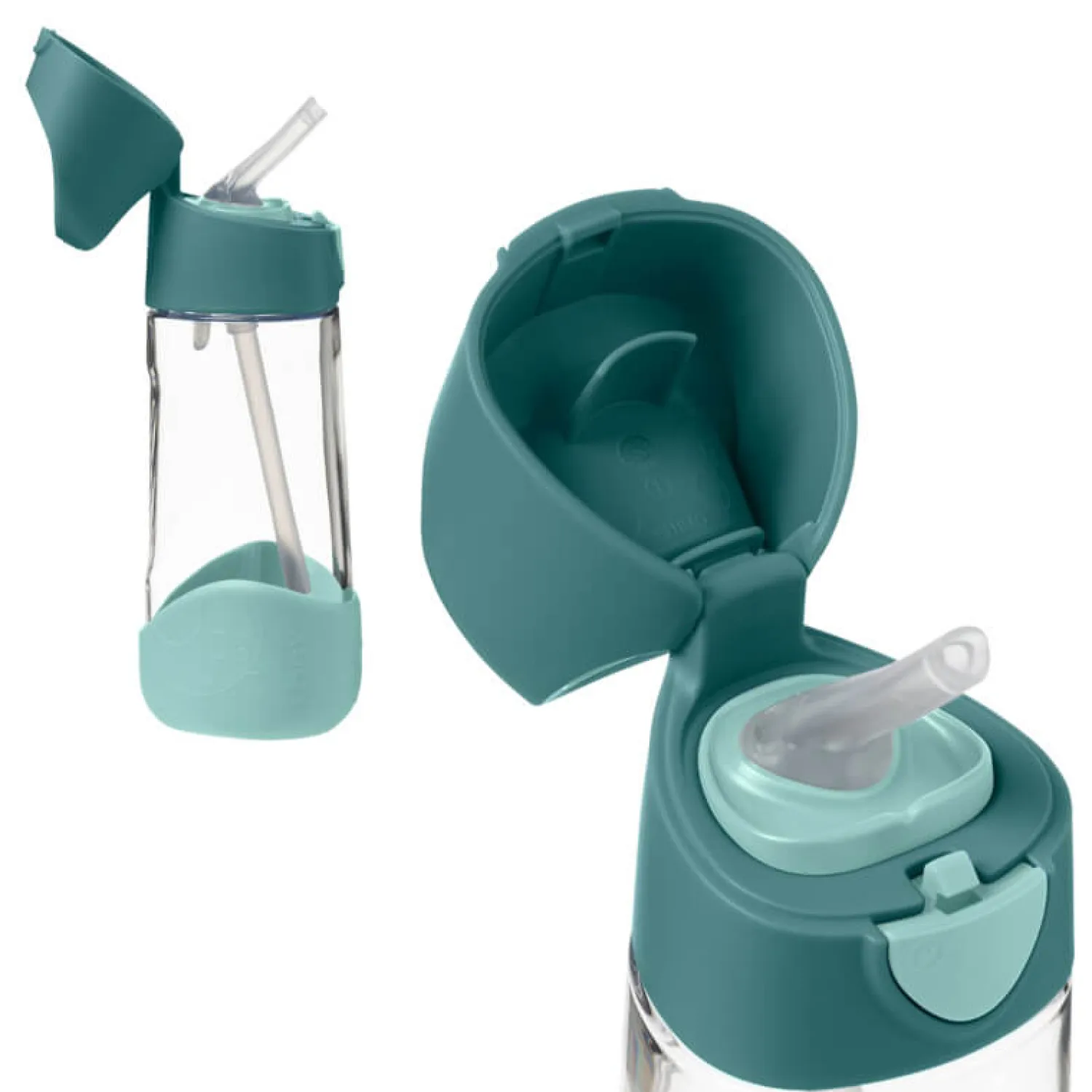 Lunchboxy|Bidony I Butelki | b.box Zestaw Mini Lunchbox + Butelka tritanowa ze słomką 450 ml - Emerald Forest