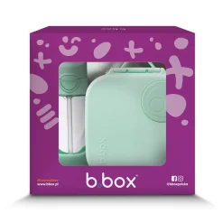 Zestaw Mini Lunchbox + Butelka tritanowa ze słomką 450 ml - Spearmint