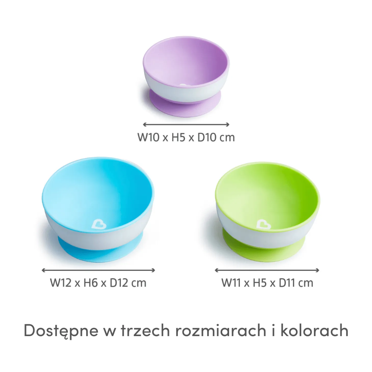 Zestaw 3 miseczek z przyssawką