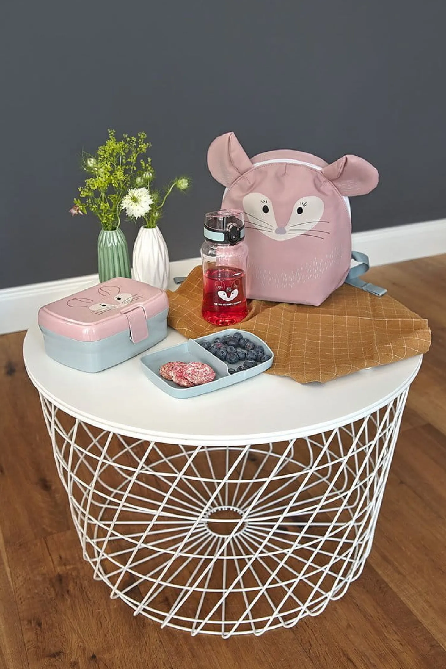 Lunchboxy|Bidony I Butelki | Lassig Zestaw na lunch Lunchbox + Tritanowa butelka - bidon 460 ml About Friends Szynszyla