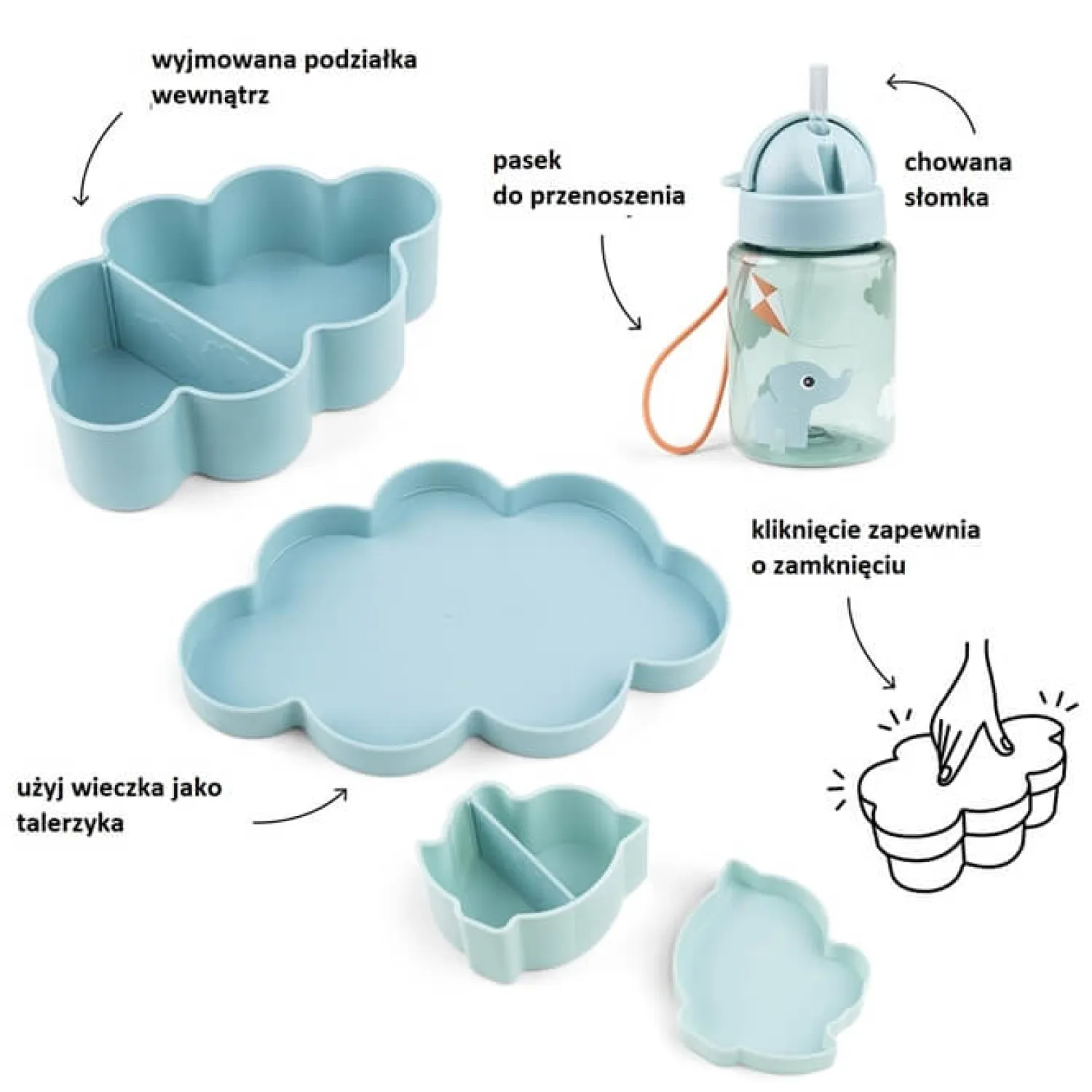 Lunchboxy|Bidony I Butelki | Done by Deer Zestaw na Lunch z Bidonem Playground - Blue