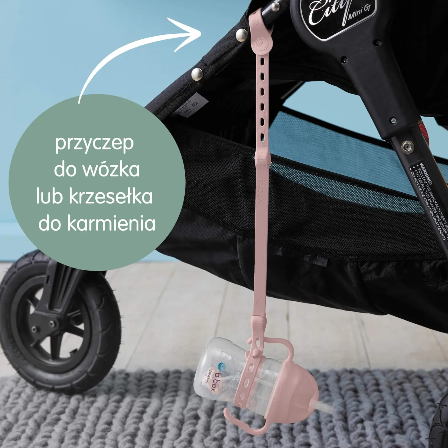 Zestaw na start 3w1, bidon 240ml Malinowy, smycz Strawberry Shake, zapasowe słomki