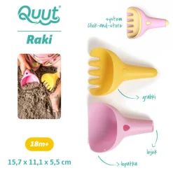 12M+|6 Lat+ | QUUT Zestaw łopatka + grabki Raki Banana Pink