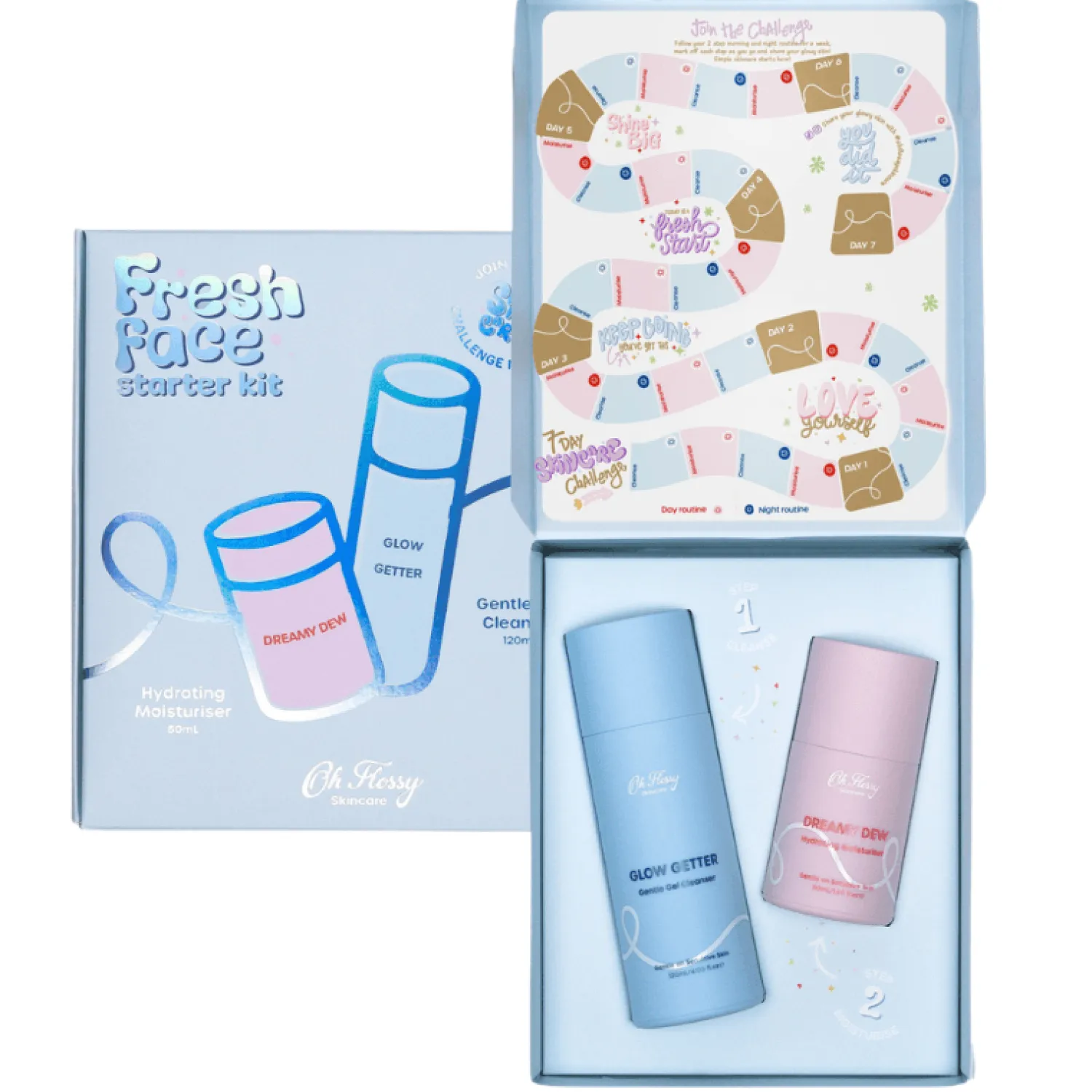 Naturalne Kosmetyki | Oh Flossy Zestaw Pielęgnacyjny dla dzieci i nastolatków 8-14 lat, Żel 120ml + Krem 50ml