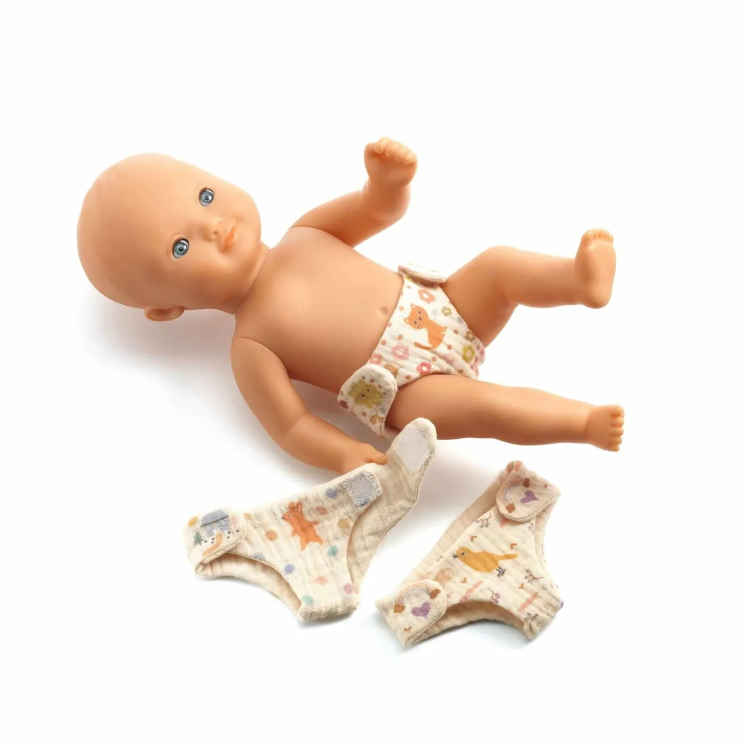 2 Lata +|Akcesoria Dla Lalek | Djeco Zestaw 3 pieluszek dla lalek POMEA