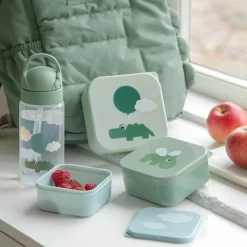 Lunchboxy|Przechowywanie Jedzenia | Done by Deer Zestaw pojemników 3szt. Happy Clouds Green