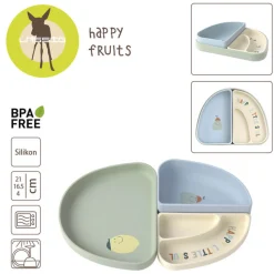 Naczynia Dla Dzieci | Lassig Zestaw silikonowych naczyń 3 el. Happy Fruit Lemon