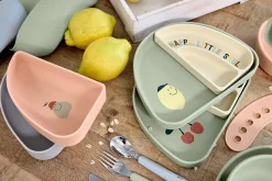 Naczynia Dla Dzieci | Lassig Zestaw silikonowych naczyń 3 el. Happy Fruit Lemon