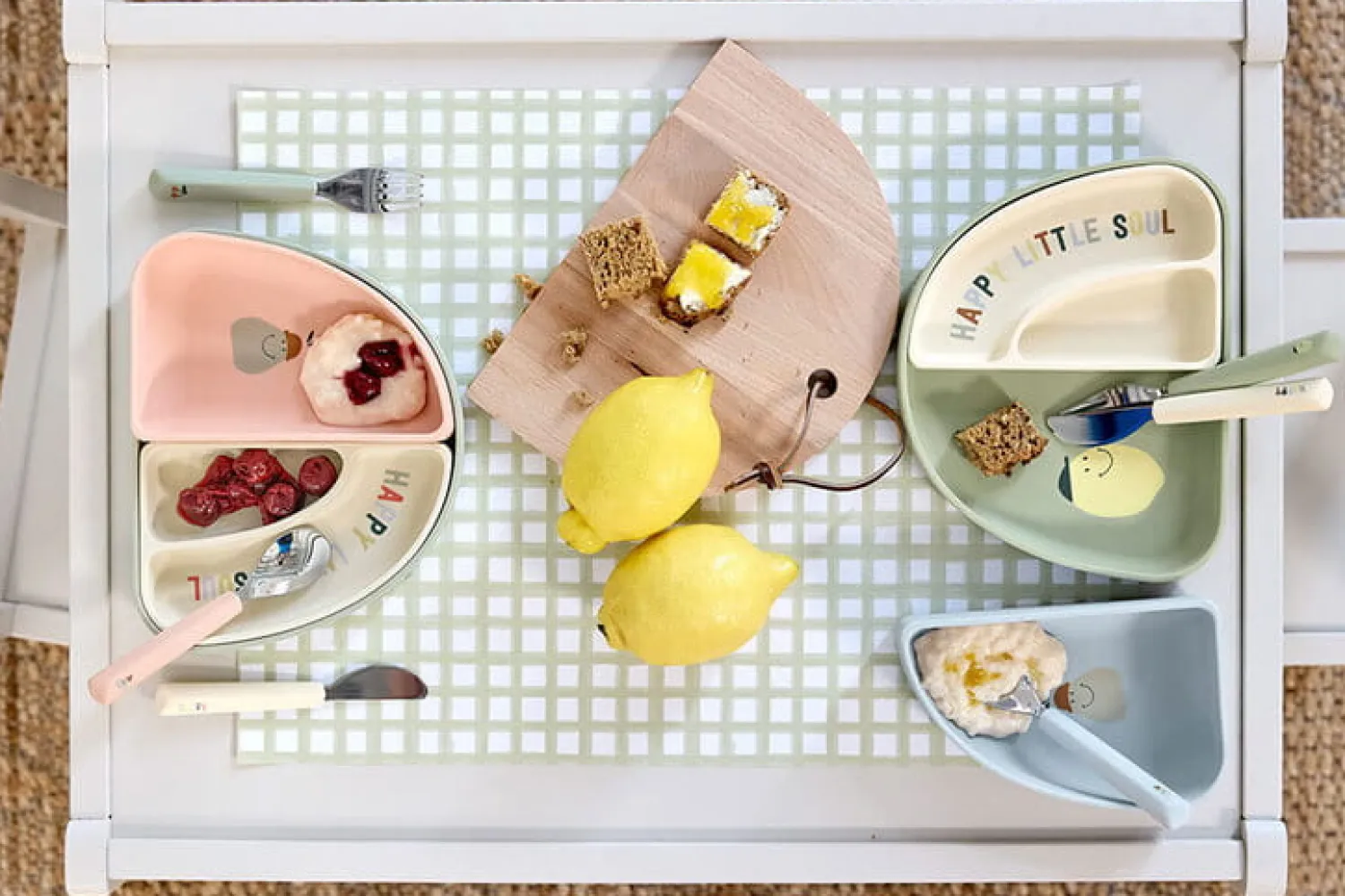 Naczynia Dla Dzieci | Lassig Zestaw silikonowych naczyń 3 el. Happy Fruit Lemon