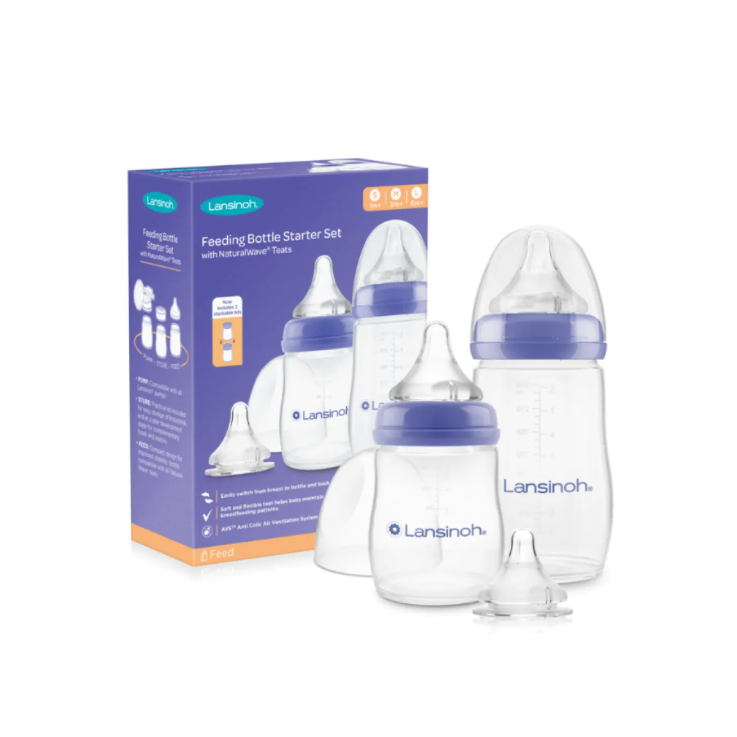 Zestaw startowy - butelki do karmienia ze smoczkami Natural Wave™