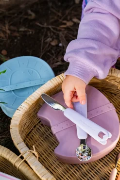 Naczynia Dla Dzieci | The cotton cloud Zestaw sztućców Koala Zoe z silikonowym etui - Lilac