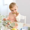Naczynia Dla Dzieci | Lassig Zestaw sztućców ze stali nierdzewnej z silikonową rączką 3 el. Happy Fruits Cherry