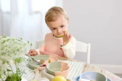 Naczynia Dla Dzieci | Lassig Zestaw sztućców ze stali nierdzewnej z silikonową rączką 3 el. Happy Fruits Cherry