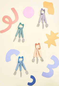 Naczynia Dla Dzieci | The cotton cloud Zestaw sztućców z pętelką - Cobalt