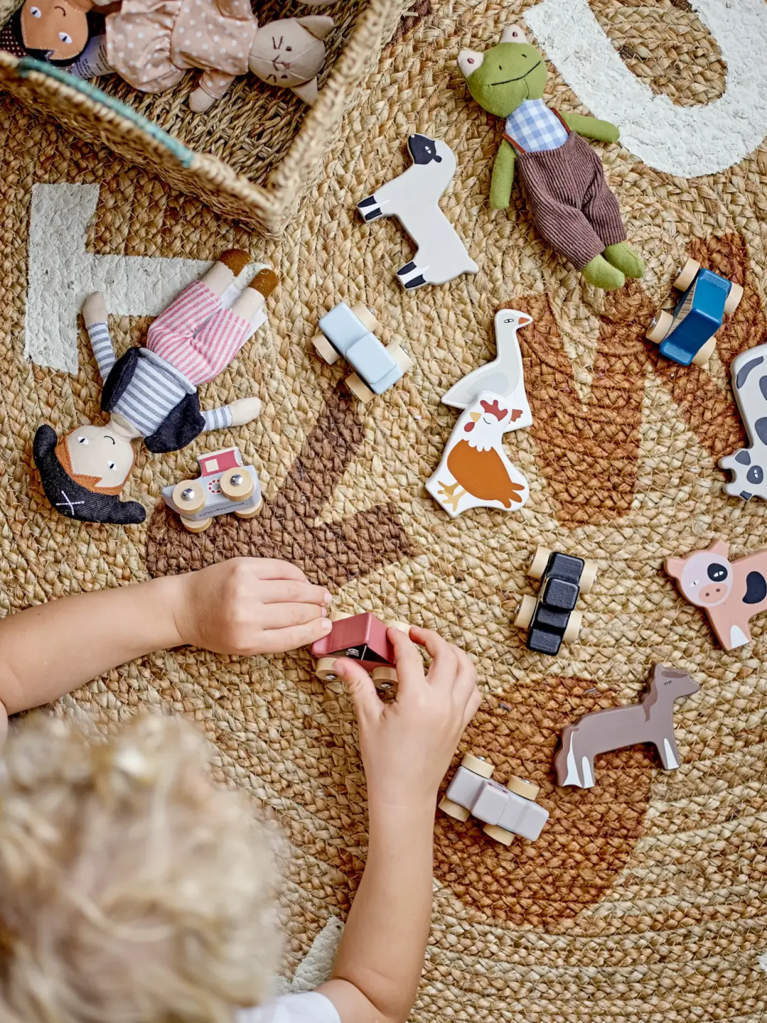 Przytulanki | Bloomingville Mini Zestaw trzech pulszowych zwierzątek - owieczka, myszka, żabka