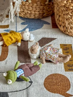 Przytulanki | Bloomingville Mini Zestaw trzech pulszowych zwierzątek - owieczka, myszka, żabka