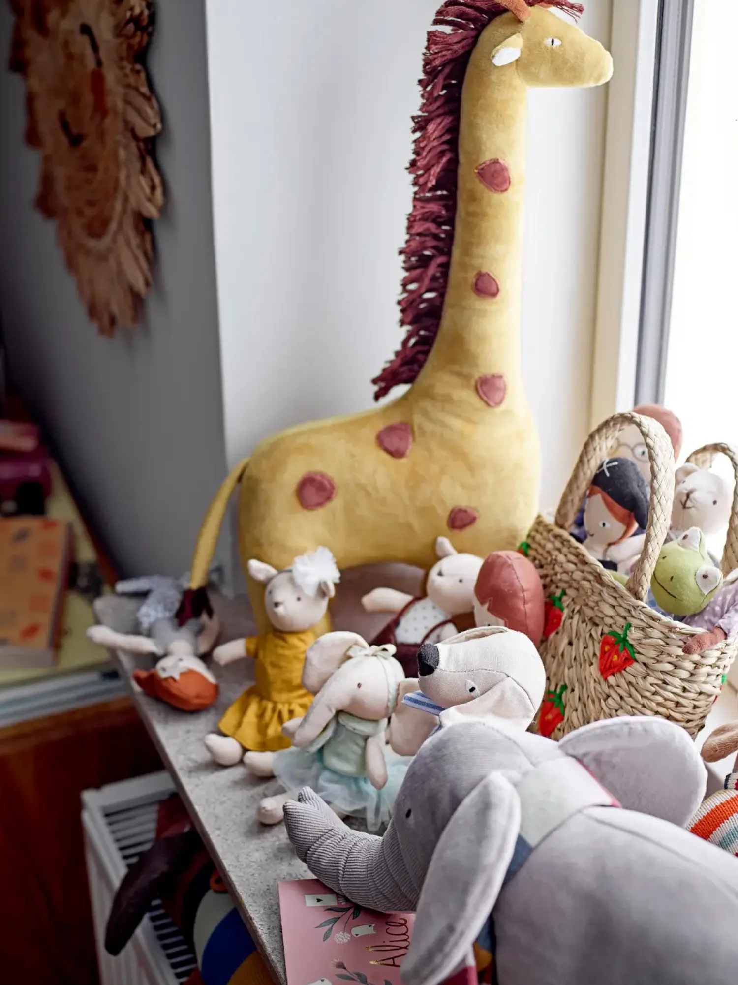 Przytulanki | Bloomingville Mini Zestaw trzech pulszowych zwierzątek - owieczka, myszka, żabka