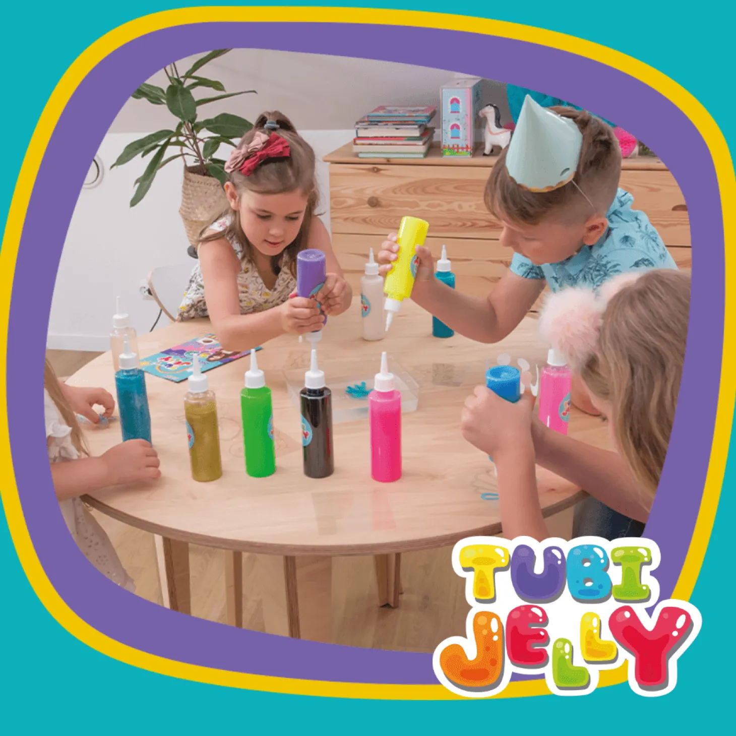 Zestaw Tubi Jelly 6 kolorów + małe akwarium - dinozaury