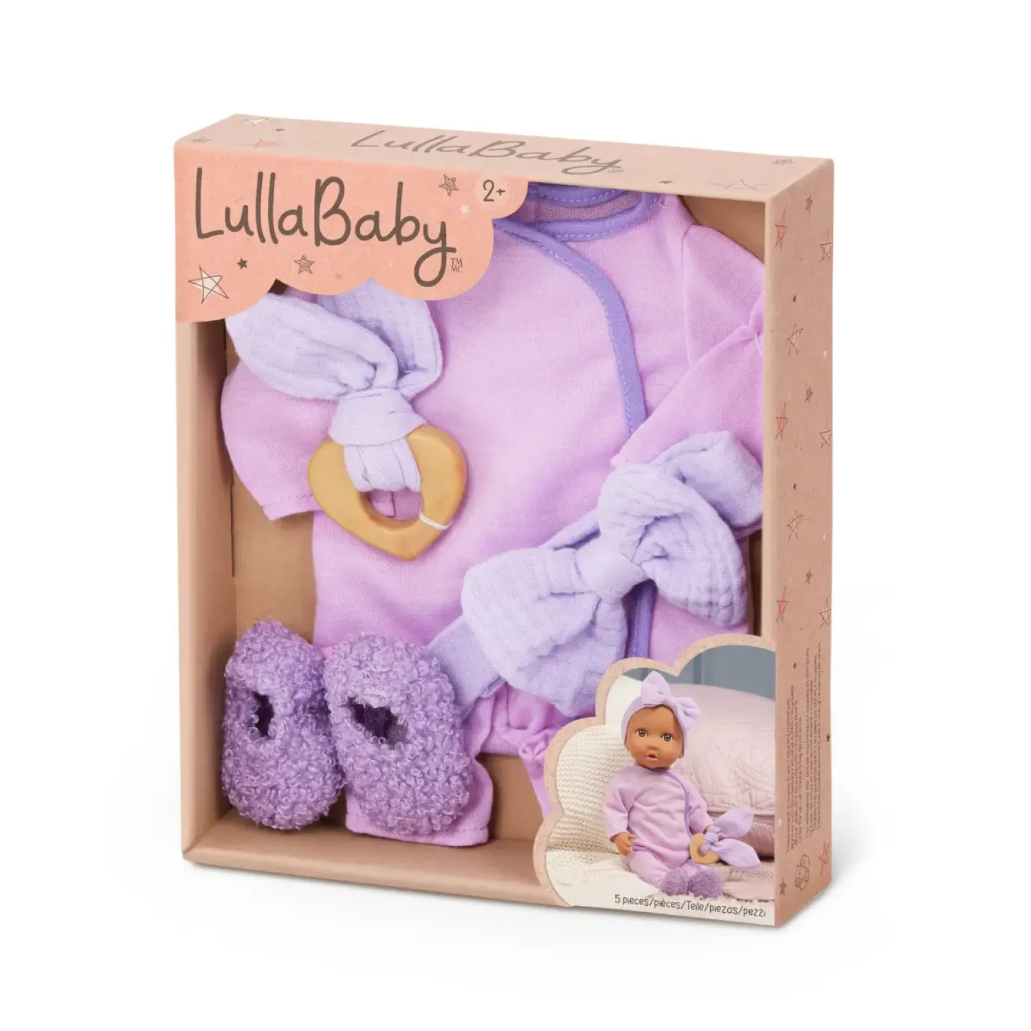 6 Lat+|3 Lata + | LullaBaby Zestaw ubranek dla lalki niemowlęcia, piżamka dziewczęca