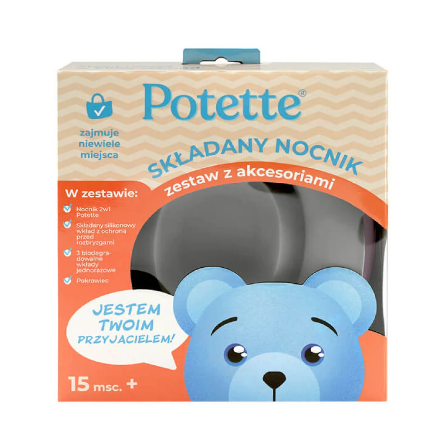 Zestaw wielofunkcyjny - nocnik z akcesoriami, różowo-biały