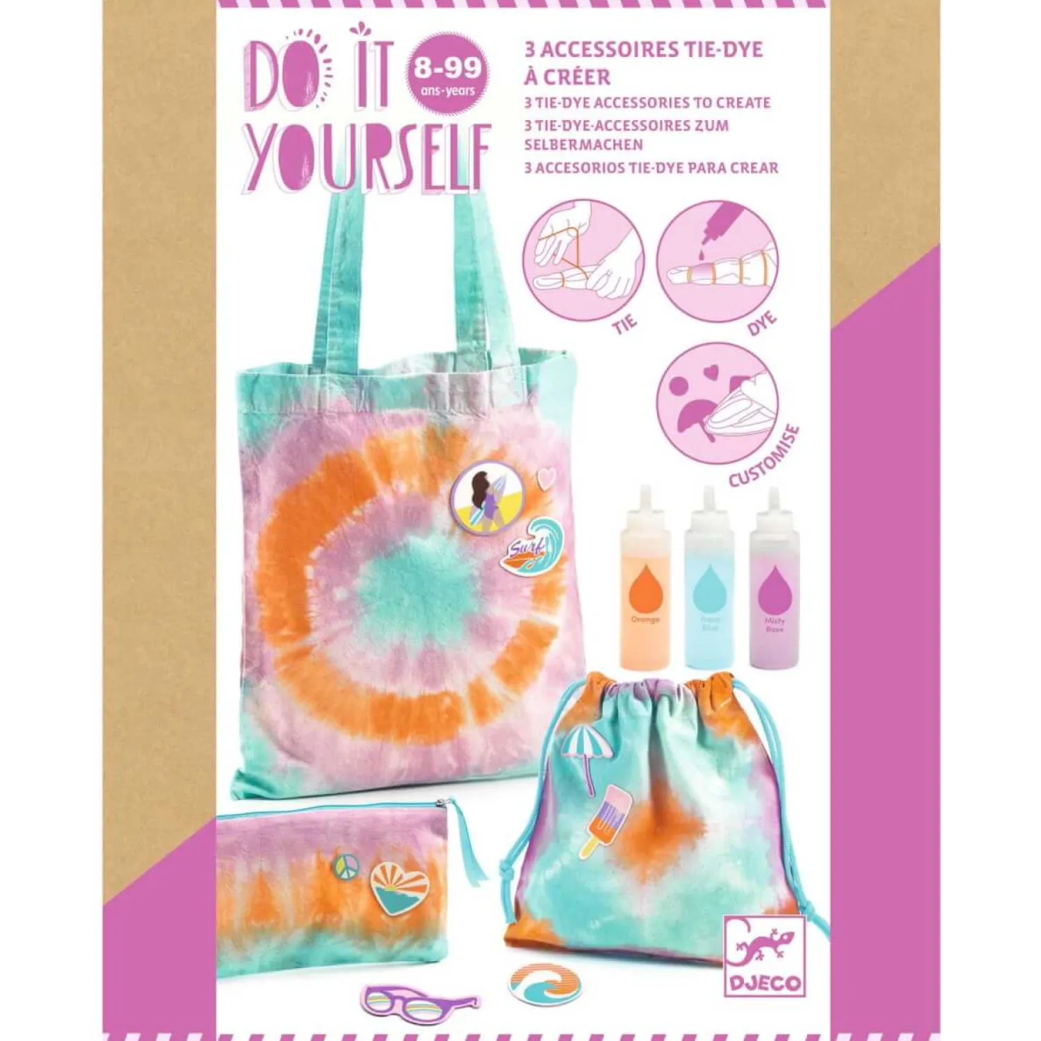 8 Lat+|Diy | Djeco Zrób to sam - FARBOWANIE METODĄ TIE-DYE 8+