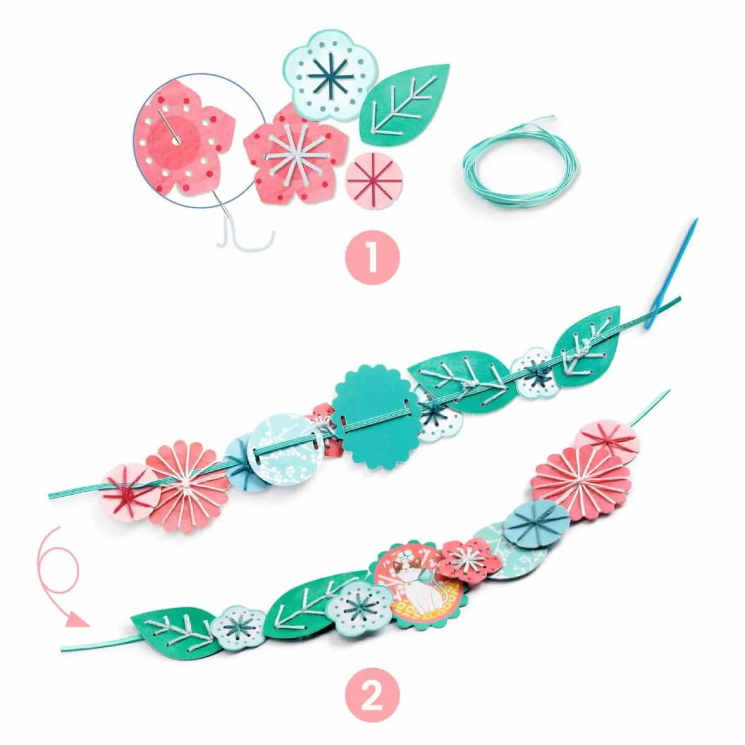 Biżuteria|7 Lat+ | Djeco Zrób to sam - komplet biżuterii FLORA 7+