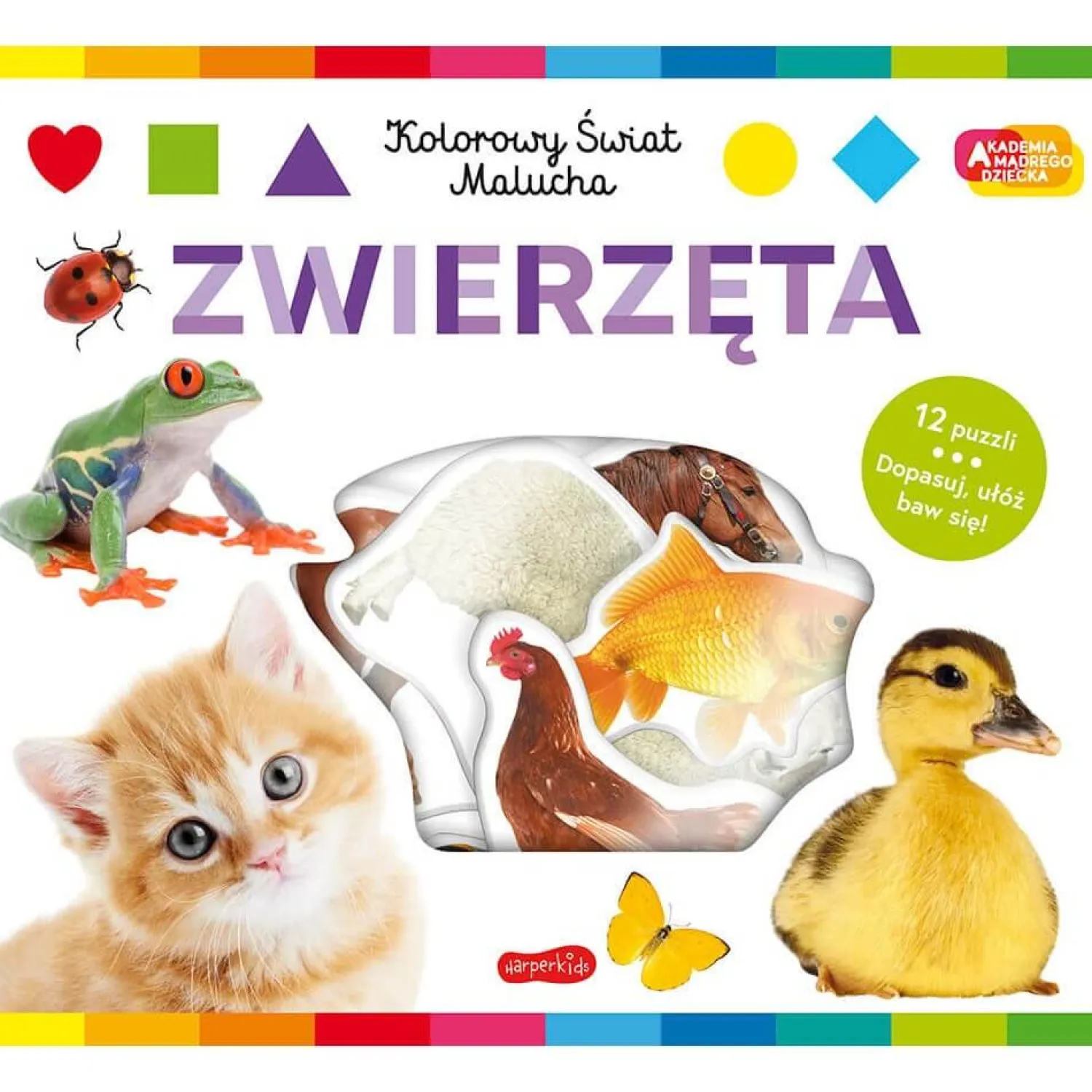 Ruchome Elementy|0-2 Lat | HarperCollins Zwierzęta. Akademia mądrego dziecka. Kolorowy świat malucha