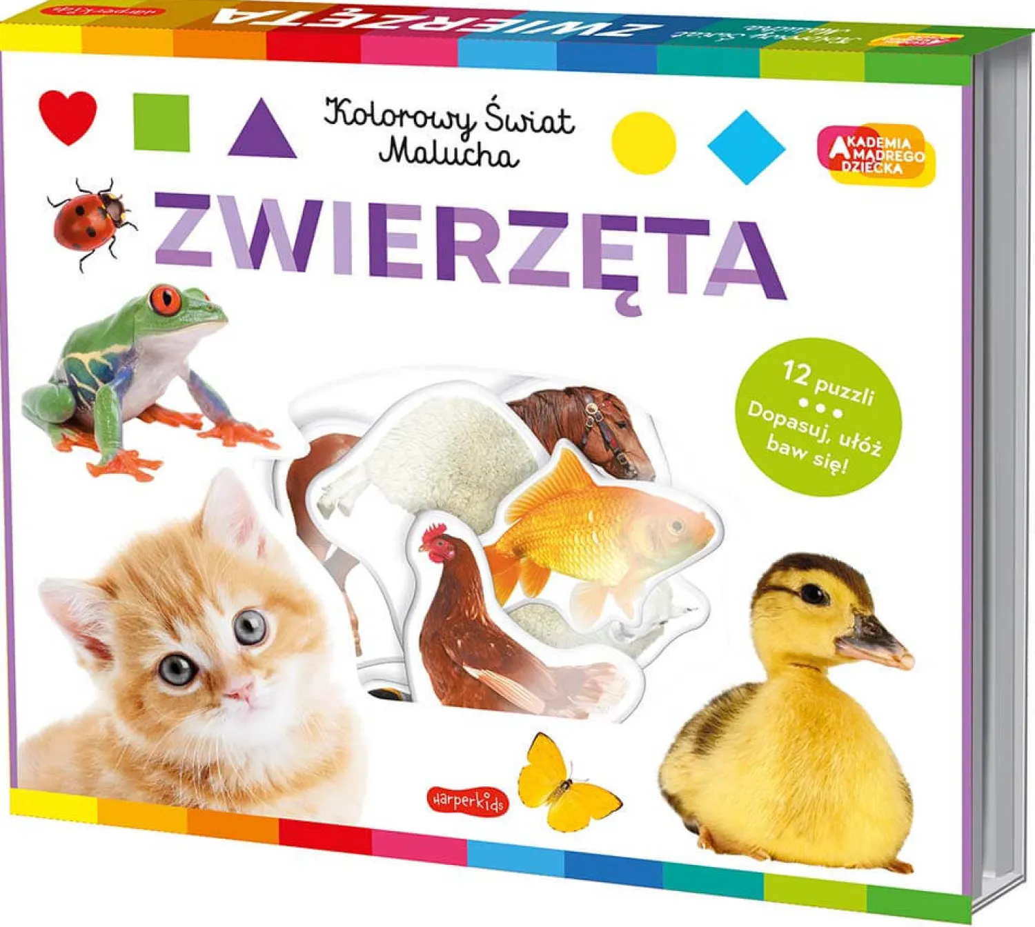 Ruchome Elementy|0-2 Lat | HarperCollins Zwierzęta. Akademia mądrego dziecka. Kolorowy świat malucha